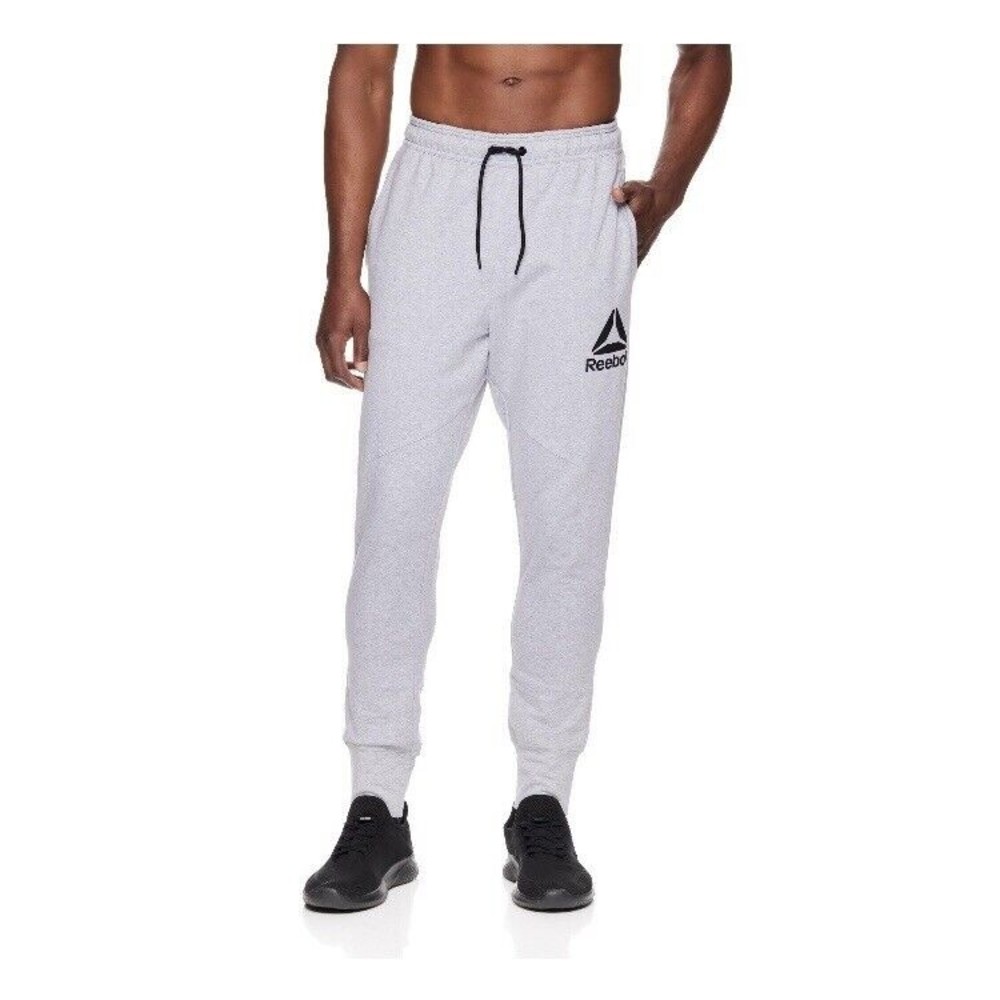 Reebok Men Pull-On Jogger Pants 3XL Gray Tapered Slim Pockets Ankle Drawstring - Picture 2 of 6